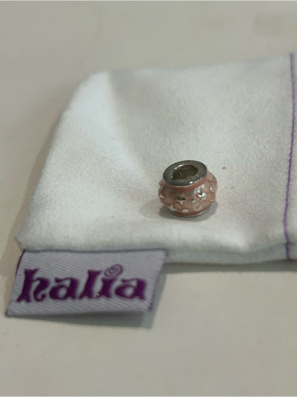 Halia “Pink Stardust” Sterling Silver Charm Bead